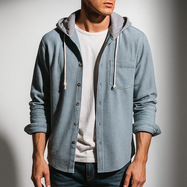 Crest Corduroy Hooded Shirt