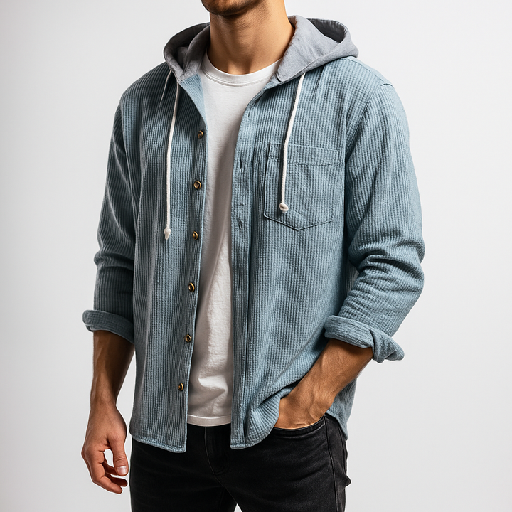 Crest Corduroy Hooded Shirt