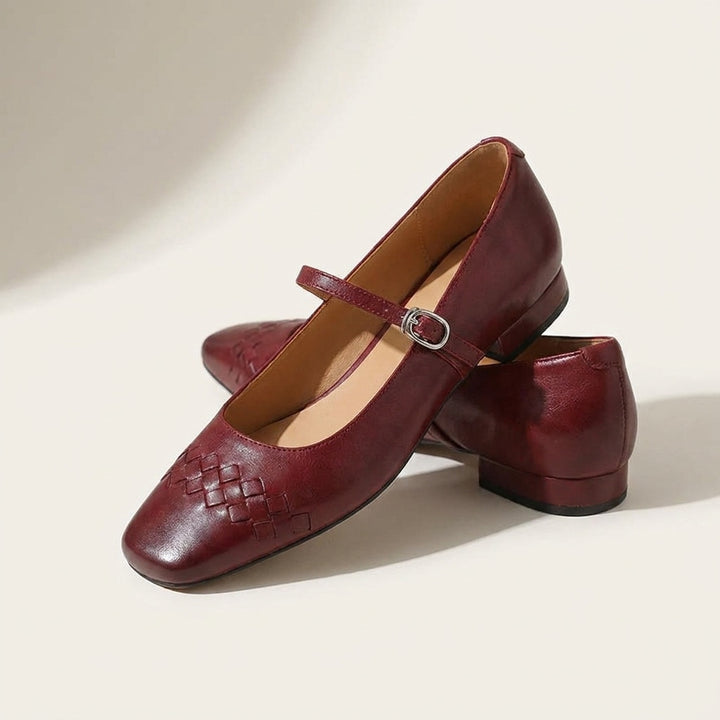 Ravenna Mary Janes — Wine, three-quarter studio view