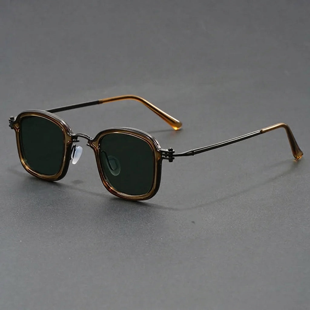 Catania Metal Sunglasses — Clear Green, three-quarter studio view