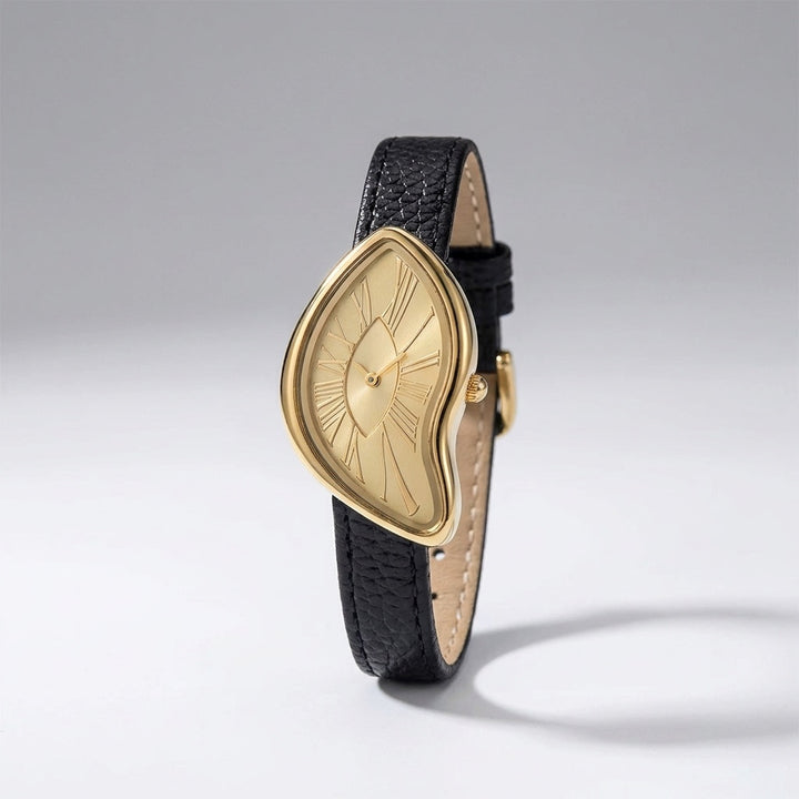 Basel Twisted Watch — Black Gold, three-quarter studio view