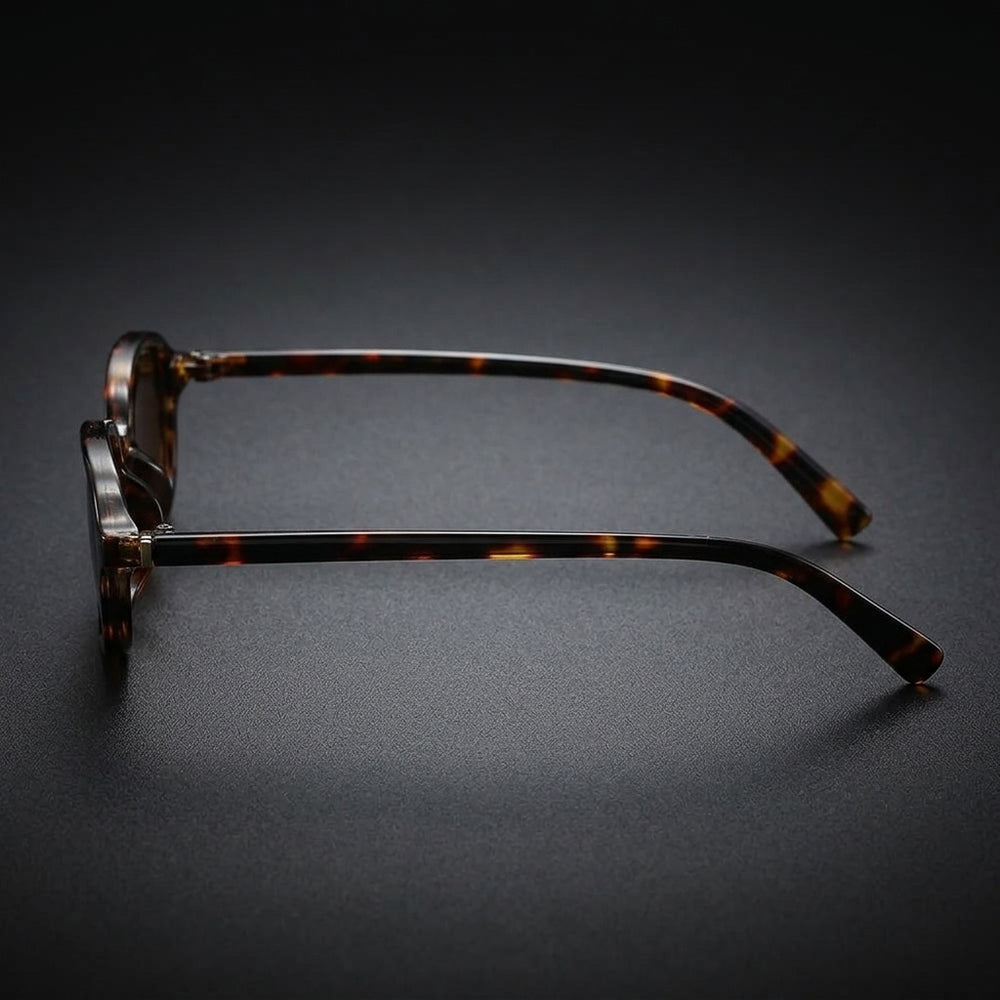 Alba Rectangle Sunglasses — Tortoise, side profile