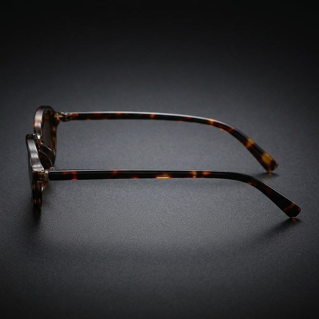 Alba Rectangle Sunglasses — Tortoise, side profile