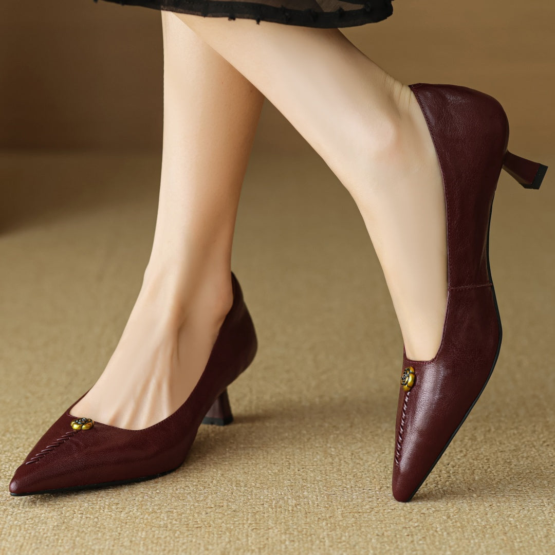 Mila Hart Leather Heels