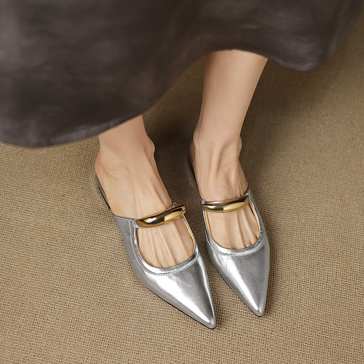 Paros Genuine Leather Mules