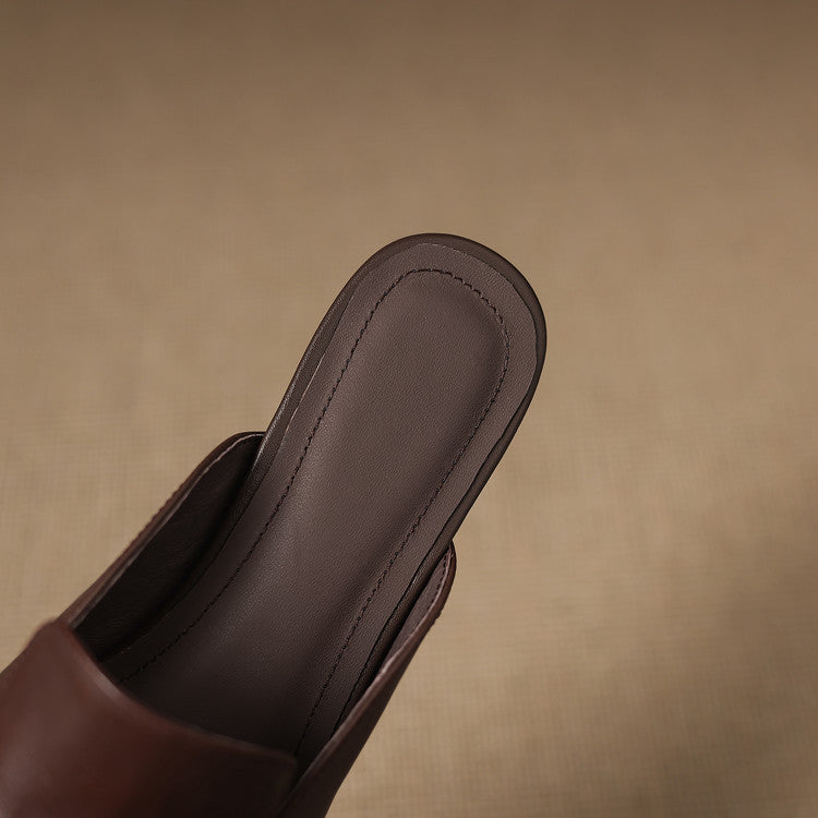 Nadia Genuine Leather Mules