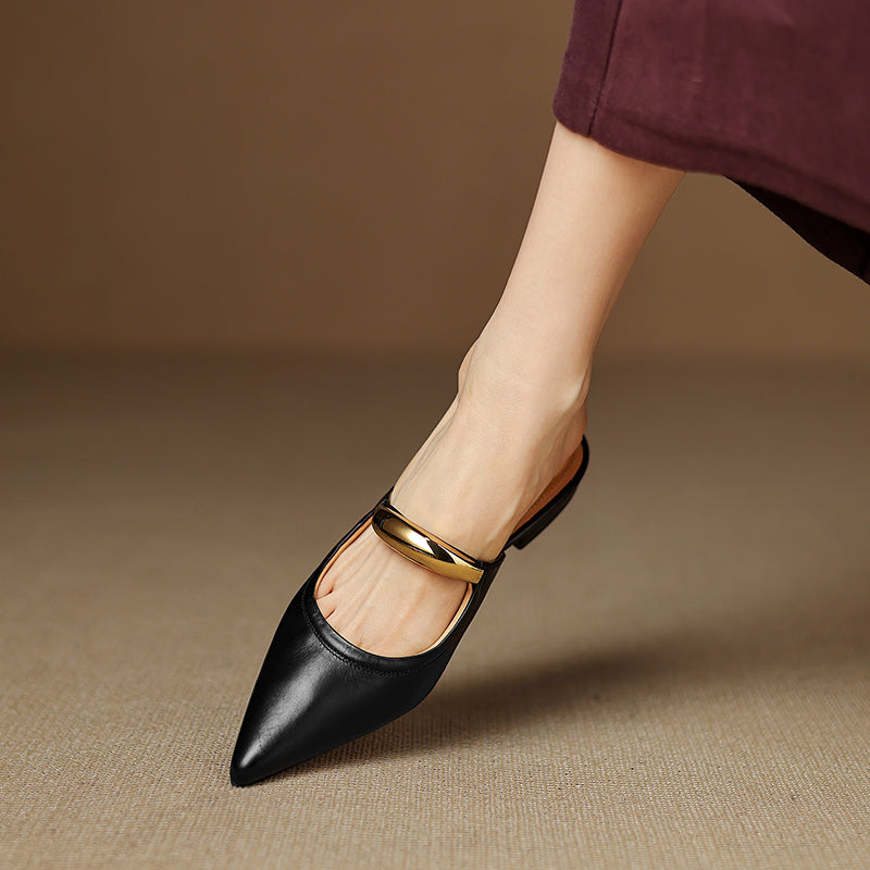 Paros Genuine Leather Mules
