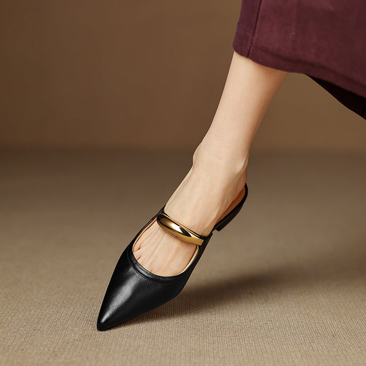 Paros Genuine Leather Mules