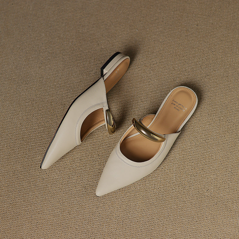 Paros Genuine Leather Mules
