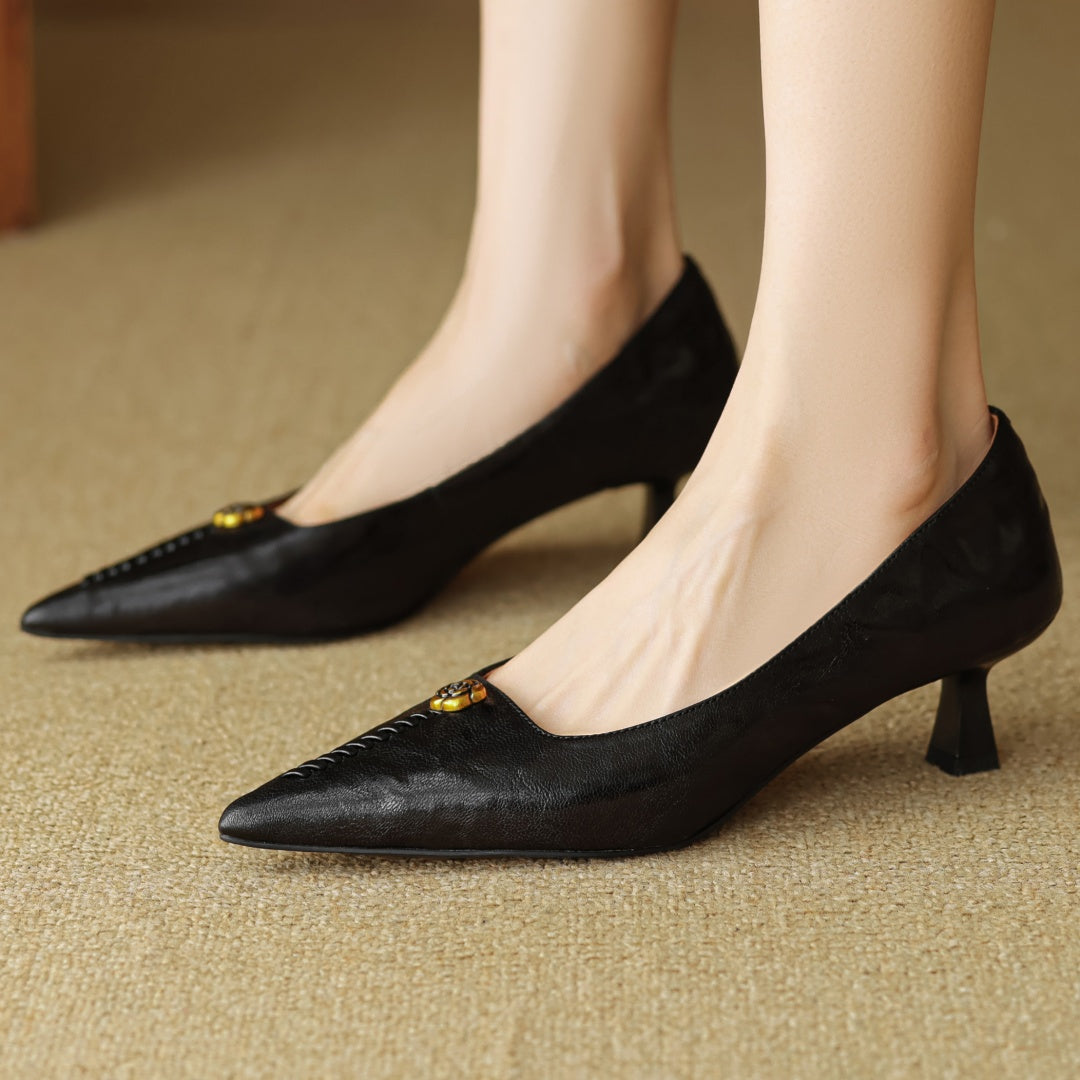 Mila Hart Leather Heels