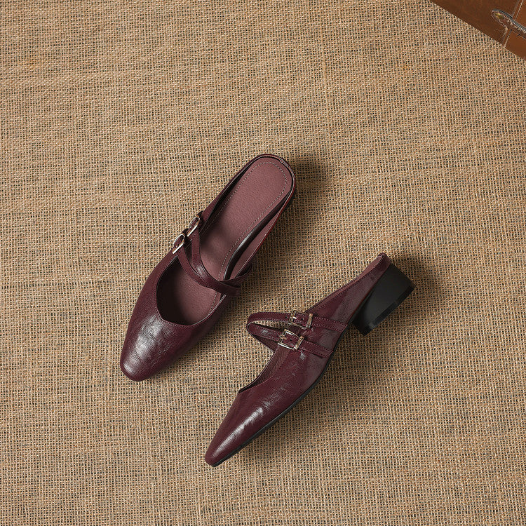 Renelle Genuine Leather Mules