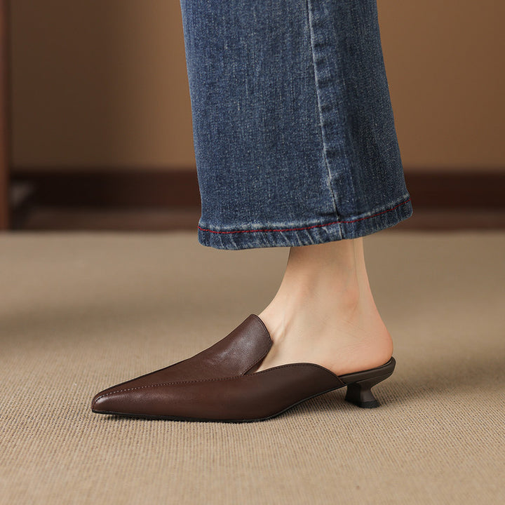 Nadia Genuine Leather Mules