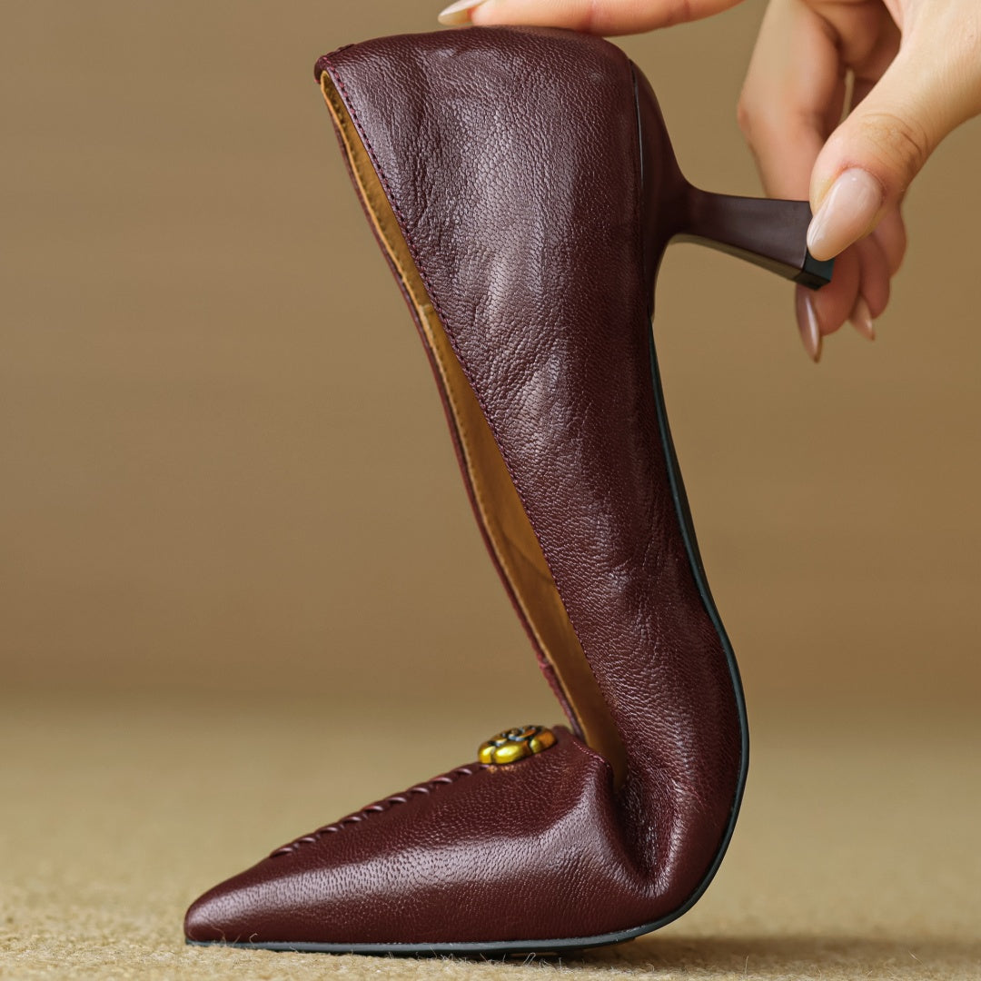 Mila Hart Leather Heels