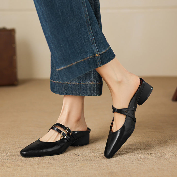 Renelle Genuine Leather Mules