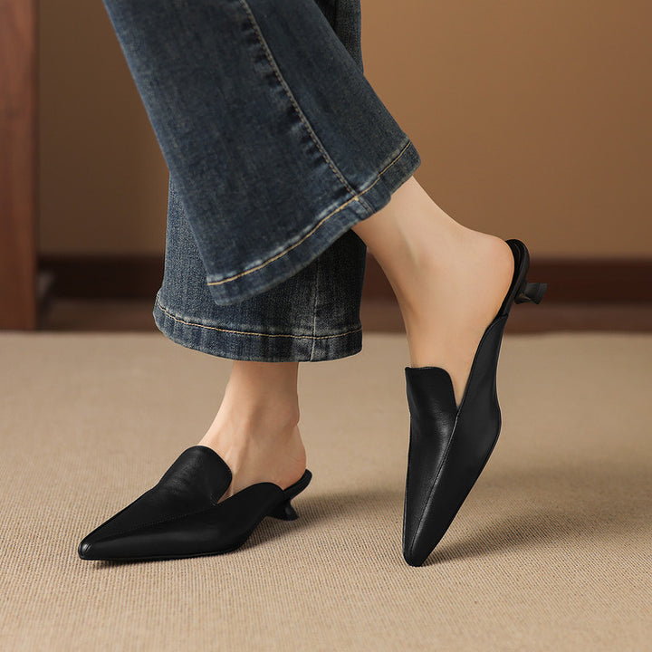 Nadia Genuine Leather Mules