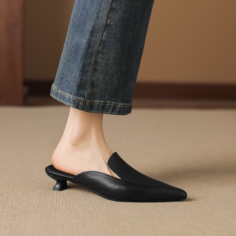 Nadia Genuine Leather Mules