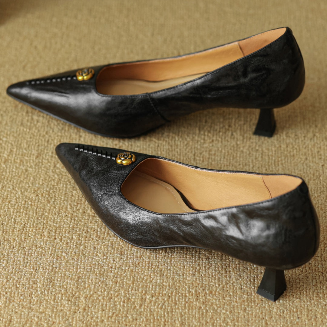 Mila Hart Leather Heels
