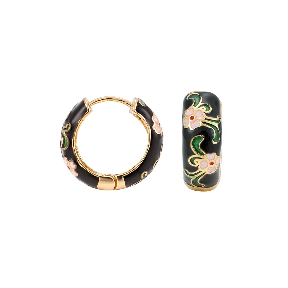 Floral Hoop Earrings