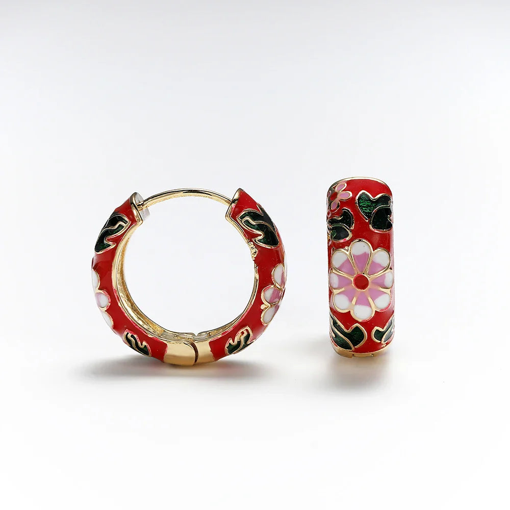 Floral Hoop Earrings