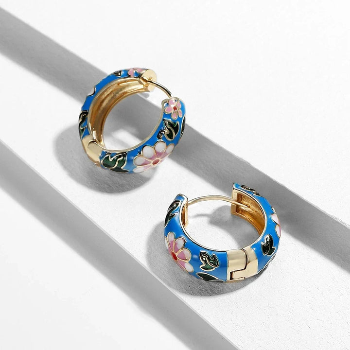 Floral Hoop Earrings