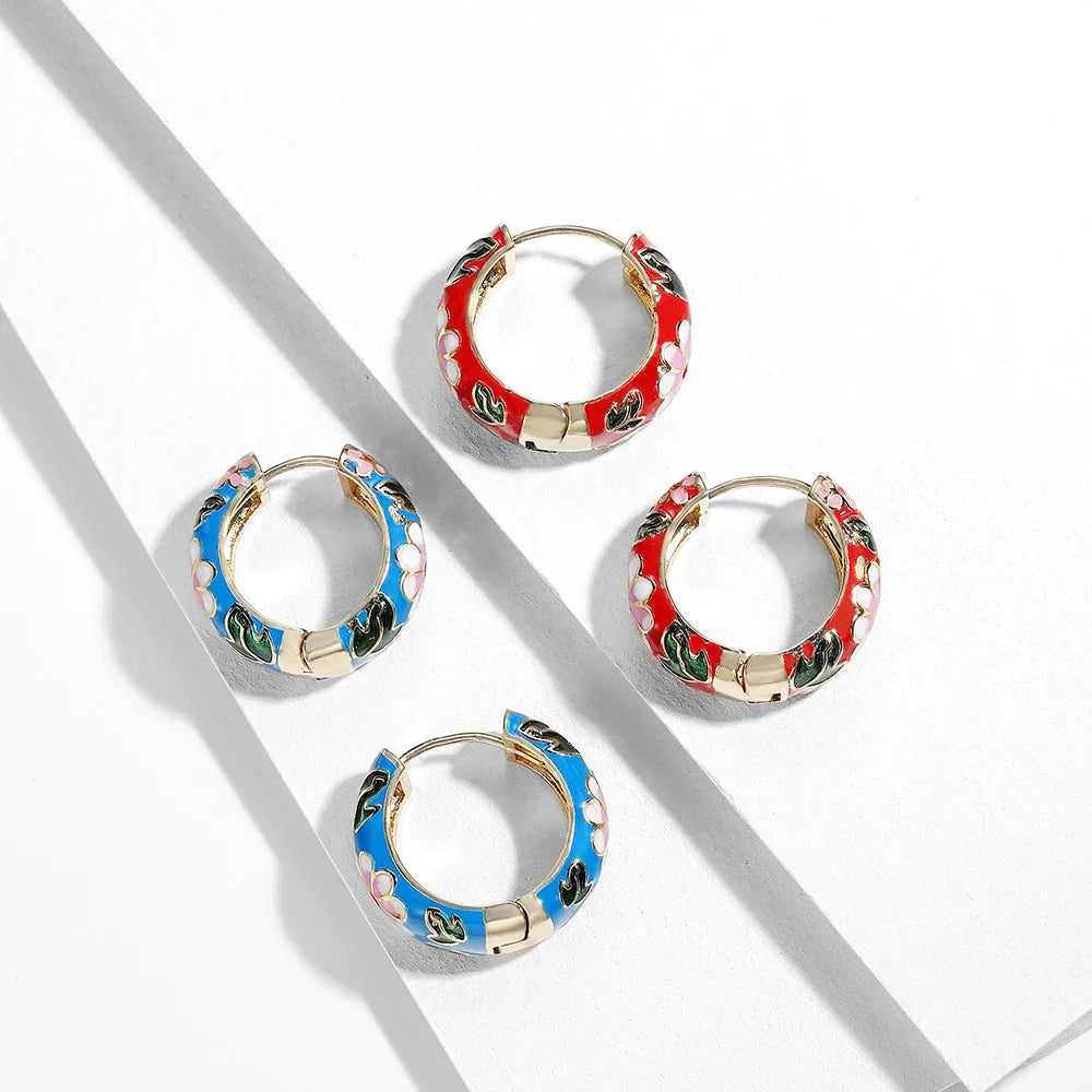Floral Hoop Earrings