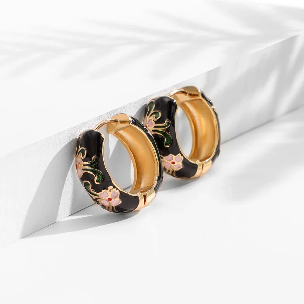 Floral Hoop Earrings