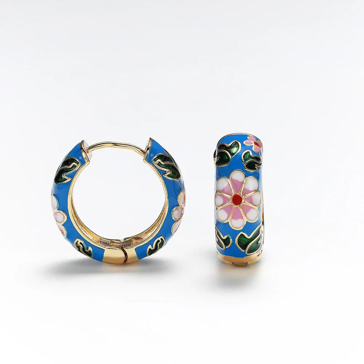Floral Hoop Earrings