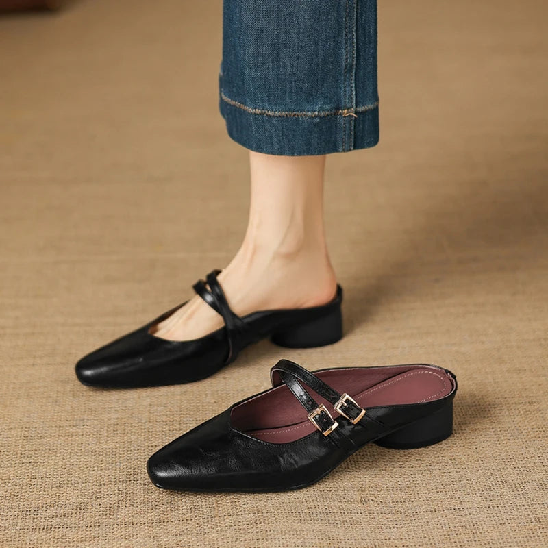 Renelle Genuine Leather Mules