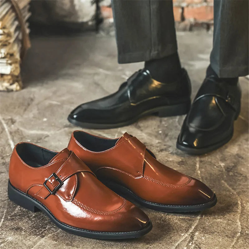Vicenza Leather Monk Strap Loafers