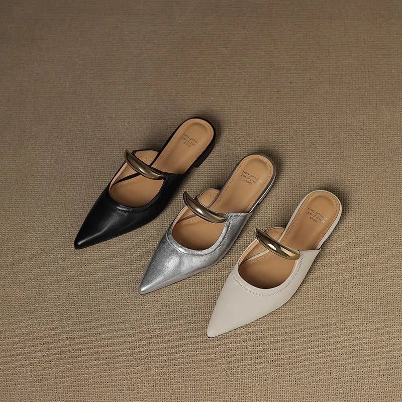 Paros Genuine Leather Mules