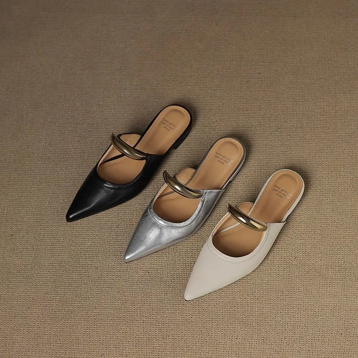 Paros Genuine Leather Mules