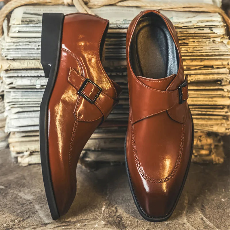 Vicenza Leather Monk Strap Loafers