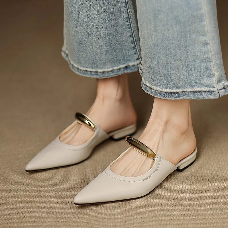 Paros Genuine Leather Mules