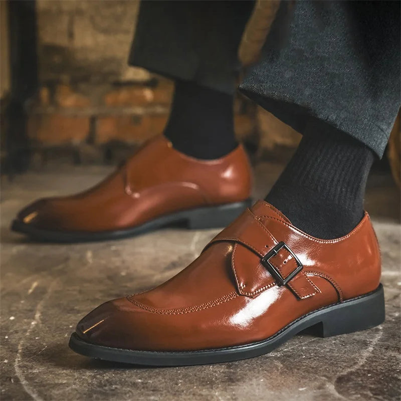 Vicenza Leather Monk Strap Loafers