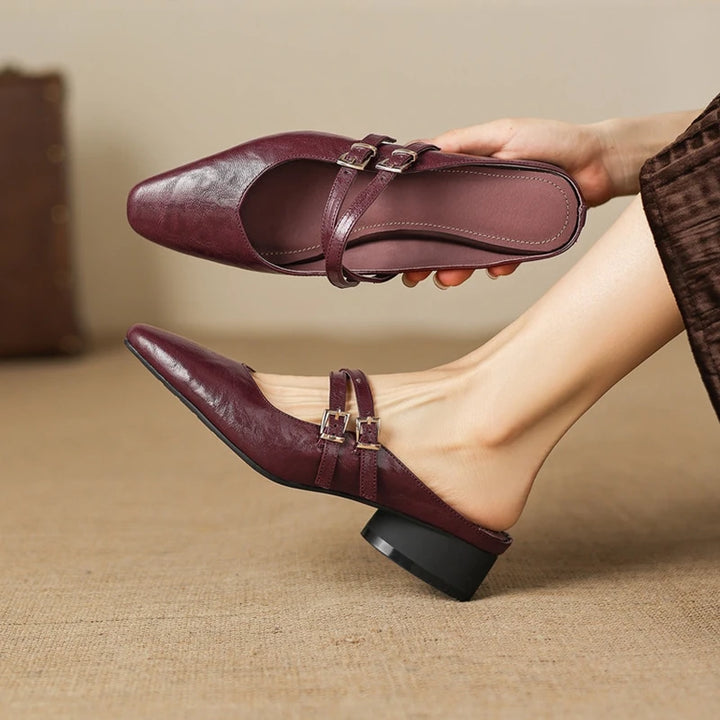 Renelle Genuine Leather Mules