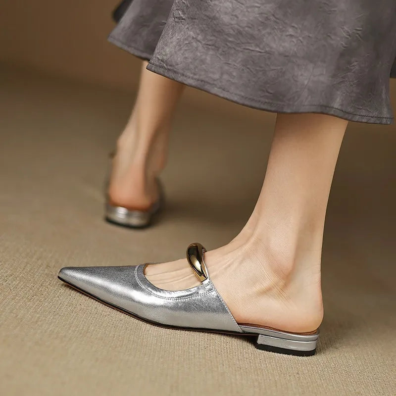 Paros Genuine Leather Mules