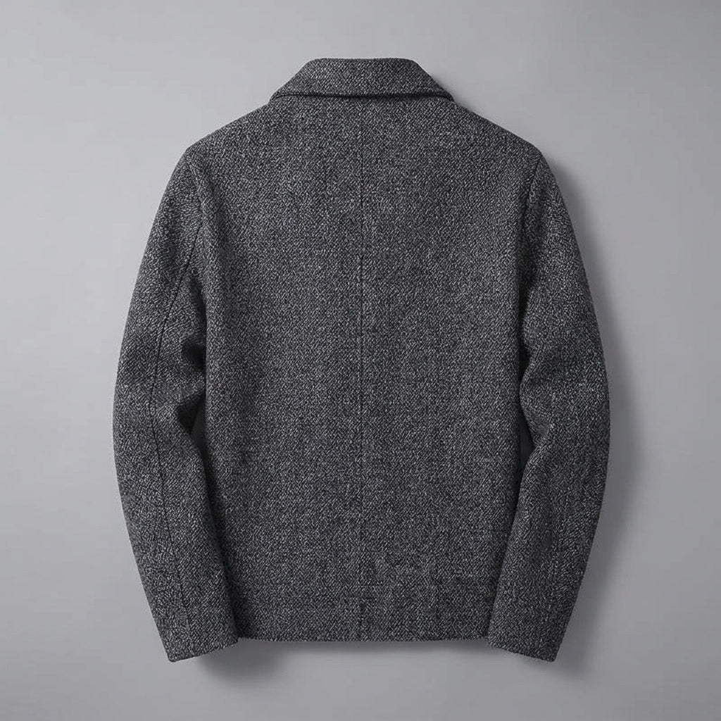 Bolzano Wool-Blend Jacket — Black, flat lay back