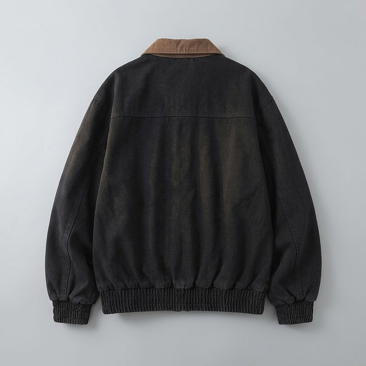 Brindisi Cotton Jacket — Black, FLAT_LAY_BACK
