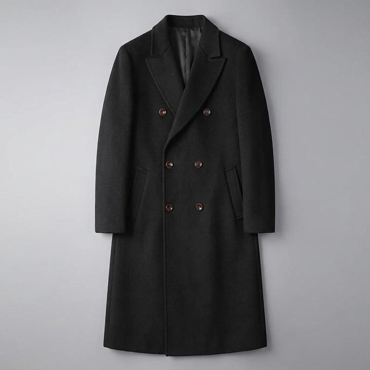 Fermo Wool-Blend Overcoat — Black, flat lay front