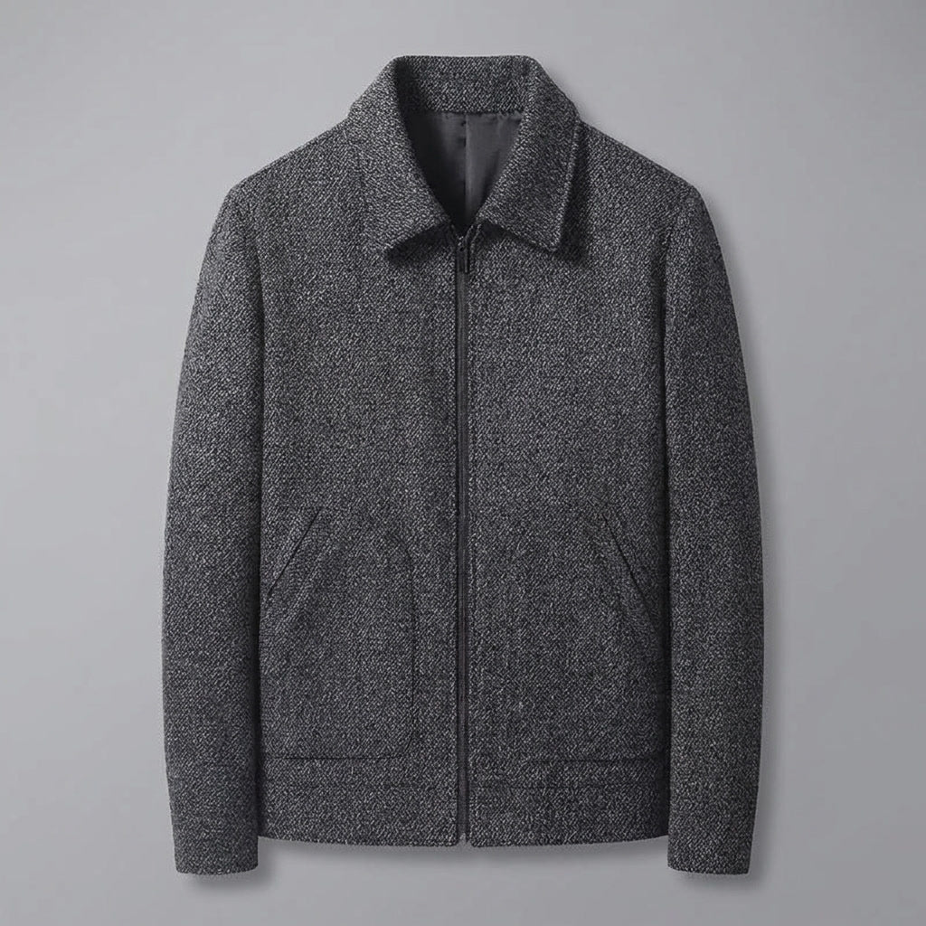 Bolzano Wool-Blend Jacket — Black, flat lay front