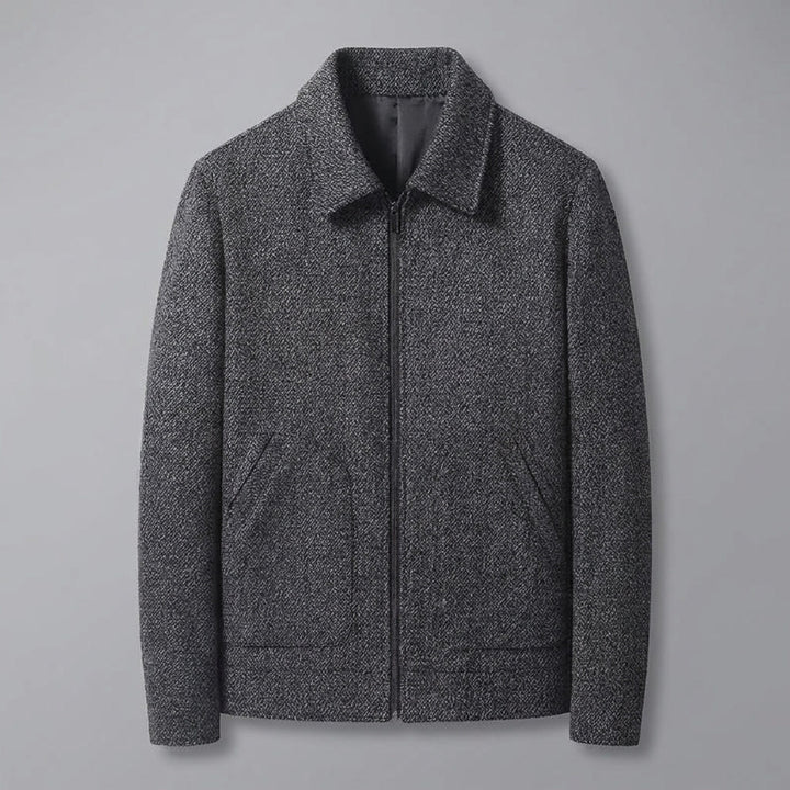Bolzano Wool-Blend Jacket — Black, flat lay front