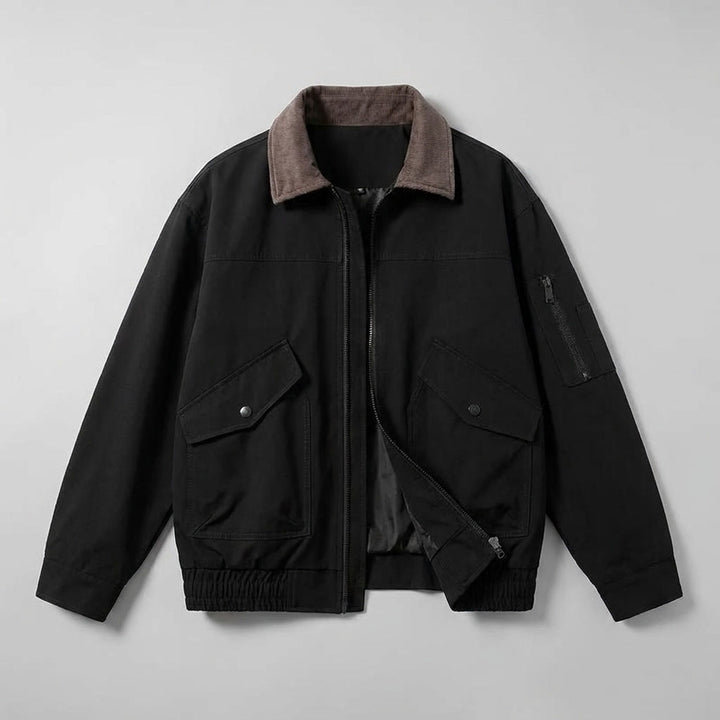 Orbetello Workwear Jacket — Black, flat lay front