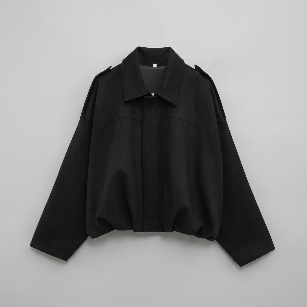 Ancona Suede Jacket — Black, flat lay front