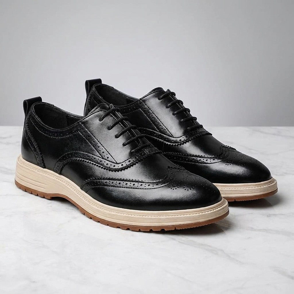 Brescia Brogue Sneakers — Black, HERO_STUDIO