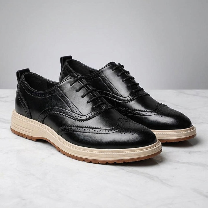 Brescia Brogue Sneakers — Black, HERO_STUDIO