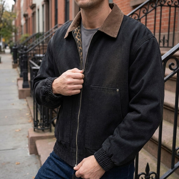 Brindisi Cotton Jacket — Black, LIFESTYLE_DETAIL