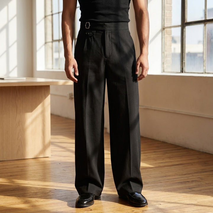 Mantua Pleated Trousers — Black, LIFESTYLE_HERO