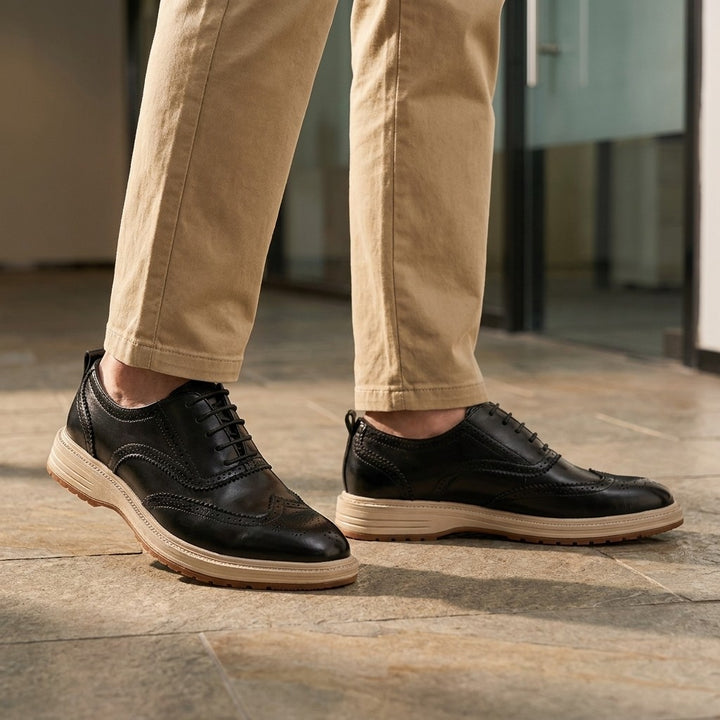 Brescia Brogue Sneakers — Black, LIFESTYLE_MODELED