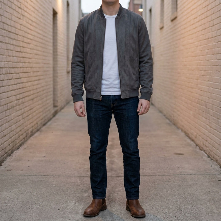 Coleman Bomber Jacket — Black, lifestyle full outfit