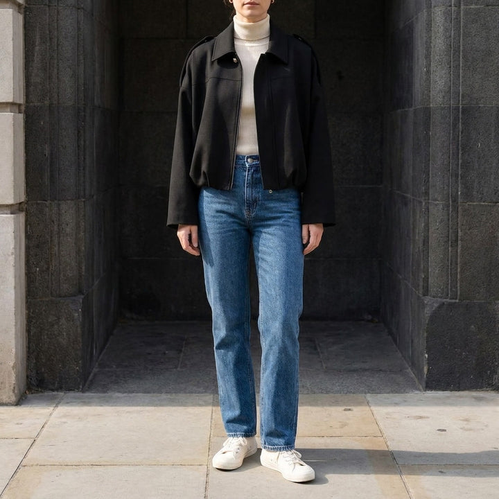 Ancona Suede Jacket — Black, lifestyle outfit